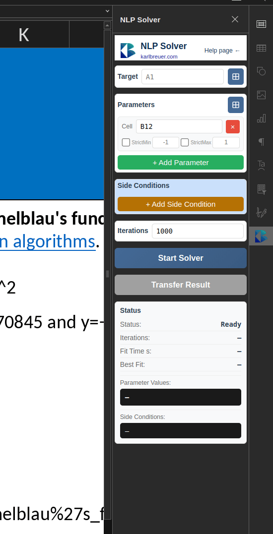 Demonstration of the NLP Solver in action
