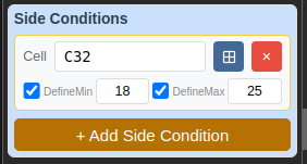 Setting side conditions in NLP Solver